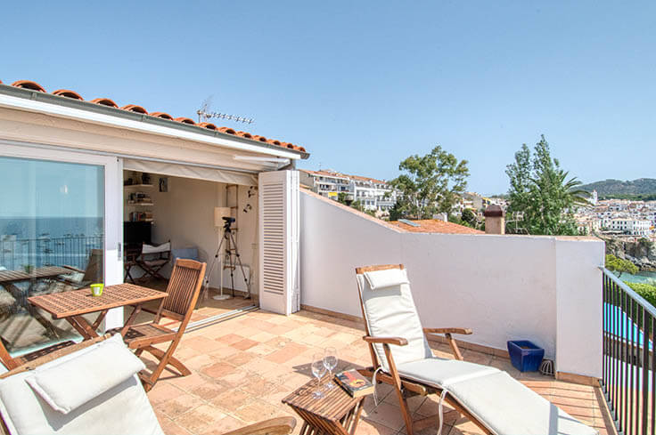 Attique 1 chambre à coucher avec Vues à la mer, Wifi et Parking à Calella de Palafrugell - Location Vacances - Touristique