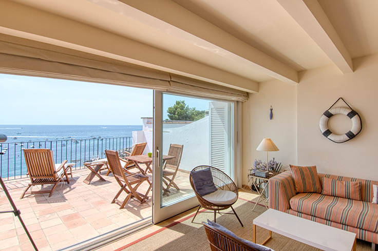 Attique 1 chambre à coucher avec Vues à la mer, Wifi et Parking à Calella de Palafrugell - Location Vacances - Touristique