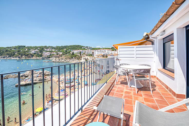 Penthouse 1 Schlafzimmer mit Meerblick, Wifi und Parken auf Calella de Palafrugell - Vermietung Urlaub - Tourist