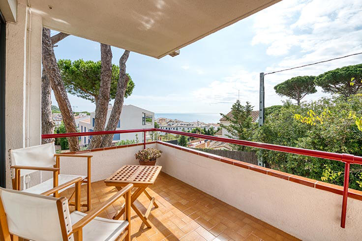 Wohnung 2 Schlafzimmer mit Schwimmbad, Meerblick, Wifi und Garten auf Calella de Palafrugell - Vermietung Urlaub - Tourist
