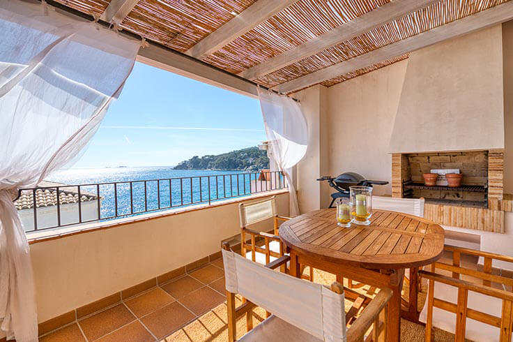 Penthouse 2 Schlafzimmer mit Meerblick auf Calella de Palafrugell - Vermietung Urlaub - Tourist