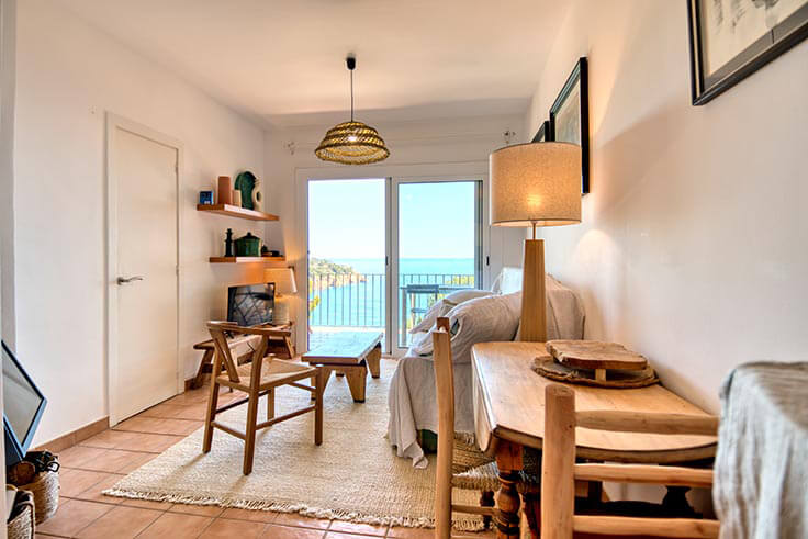 Wohnung 1 Schlafzimmer mit Meerblick, Wifi, Parken und Garten auf Tamariu - Vermietung Urlaub - Tourist